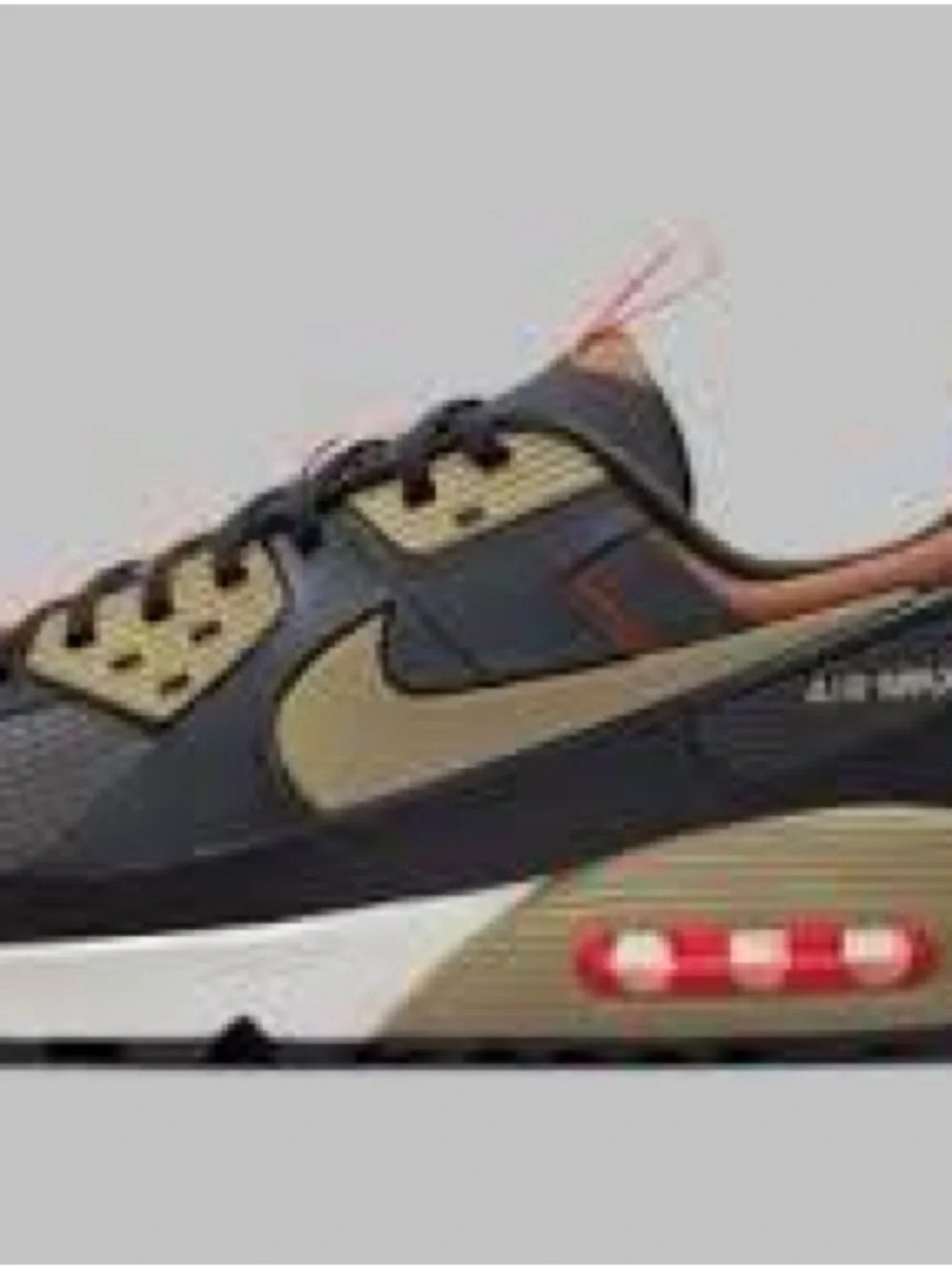 Nike Men’s Black and Olive Green Air Max Sneaker WORN ONCE Brand new Size 10